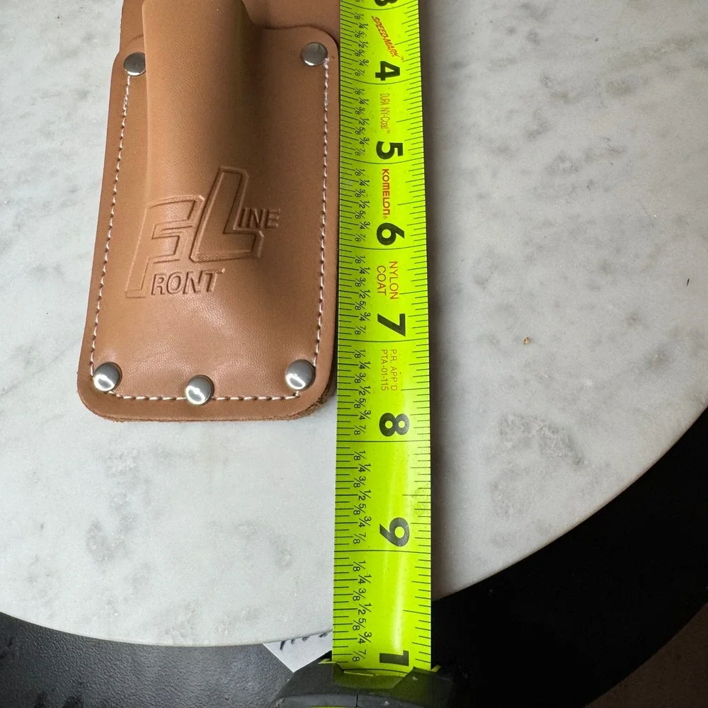 New FL Front Leather Tan Tool Pouch Holder Heavy Duty‎ Riveted Construction 9 in